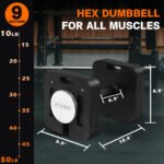 Adjustable Dumbbell 9 In 1 Free Weights For Multiweight Options Quick-Lock Adjustable Dumbbell Sets With Anti-Slip Steel Handle For Full-Body Home Gym Workouts - Image 4